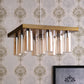 JS-VP S-313-8HL Multi-Arm Chandelier 8xE27 Mild Steel & Glass Material dark brown, gold & Champaign Finish