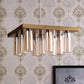 JS-VP S-313-8HL Multi-Arm Chandelier 8xE27 Mild Steel & Glass Material dark brown, gold & Champaign Finish