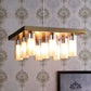JS-VP S-313-8HL Multi-Arm Chandelier 8xE27 Mild Steel & Glass Material dark brown, gold & Champaign Finish