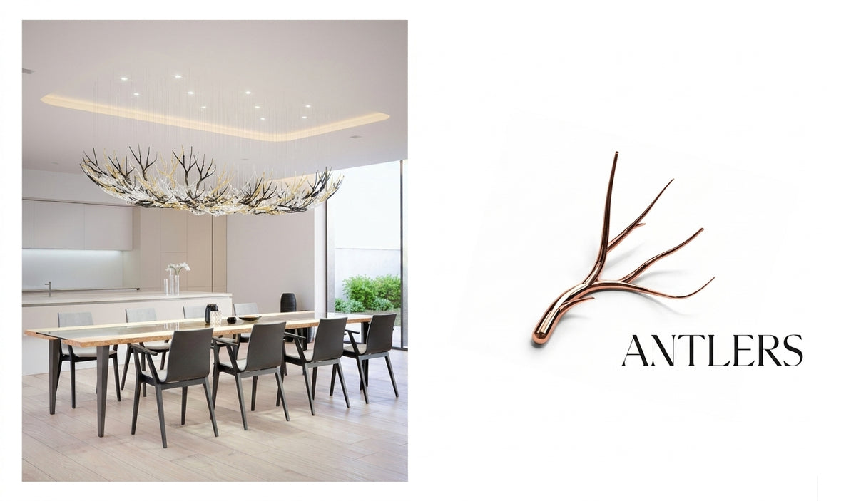 ANTLERS Branching Glass Suspension Collection – A Statement Piece for Grand Dining Spaces