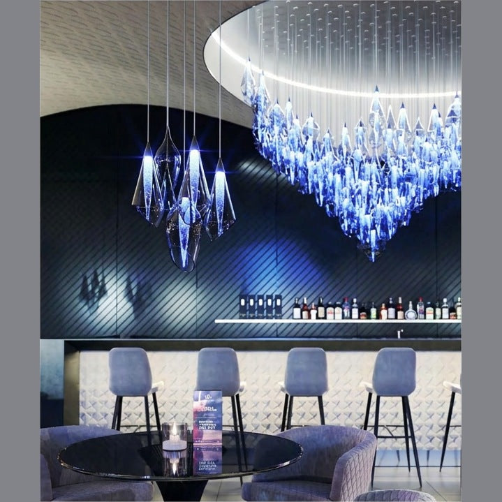AURORA LED Crystal Drop Suspension Collection – full view