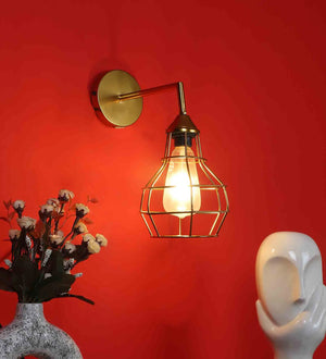 Aurore Gold Iron Wall Scone | 6138-1W | Included Bulb | Eliante by Jainsons Lights