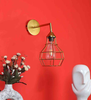 Aurore Gold Iron Wall Scone | 6138-1W | Included Bulb | Eliante by Jainsons Lights