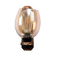 ELIANTE Brown Wood Base Gold White Shade Wall Light - B-2-1W-Wood - Bulb Included