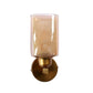 ELIANTE Gold Iron Base White and Gold White Shade Wall Light - B-425-1W-Sq - Bulb Included