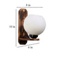 ELIANTE Brown Wood Base White White Shade Wall Light - B-03-1W - Bulb Included