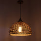 Gold Metal Hanging Light - basket-wooden - Included Bulb
