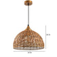 Gold Metal Hanging Light - basket-wooden - Included Bulb