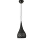 Black Metal Hanging Light - BELLOON-BK-WH - Included Bulb