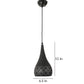 Black Metal Hanging Light - BELLOON-BK-WH - Included Bulb