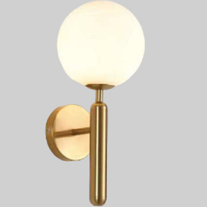 JSPHILO-3-203-1xE27 - Gold & Milky Modern Wall Light