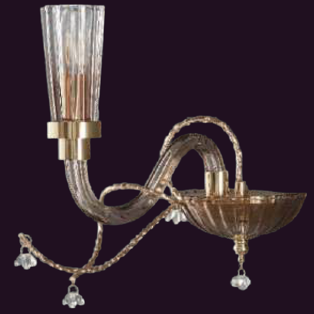 JSPHILO-3-249-1xE14 - Gold & Wine Modern Wall Light