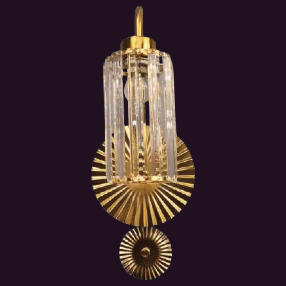 JSPHILO-3-288-1xE27 - Brass & Clear Brass Wall Light