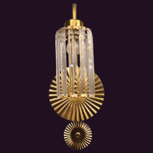 JSPHILO-3-288-1xE27 - Brass & Clear Brass Wall Light