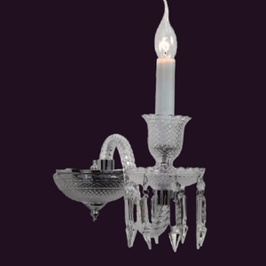 JSPHILO-3-290-1xE14 - Chrome & Clear Candle Arm Wall Light