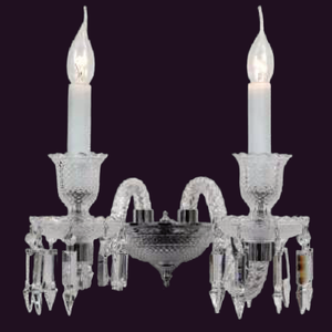 JSPHILO-3-291-2xE14 - Chrome & Clear Candle Arm Wall Light