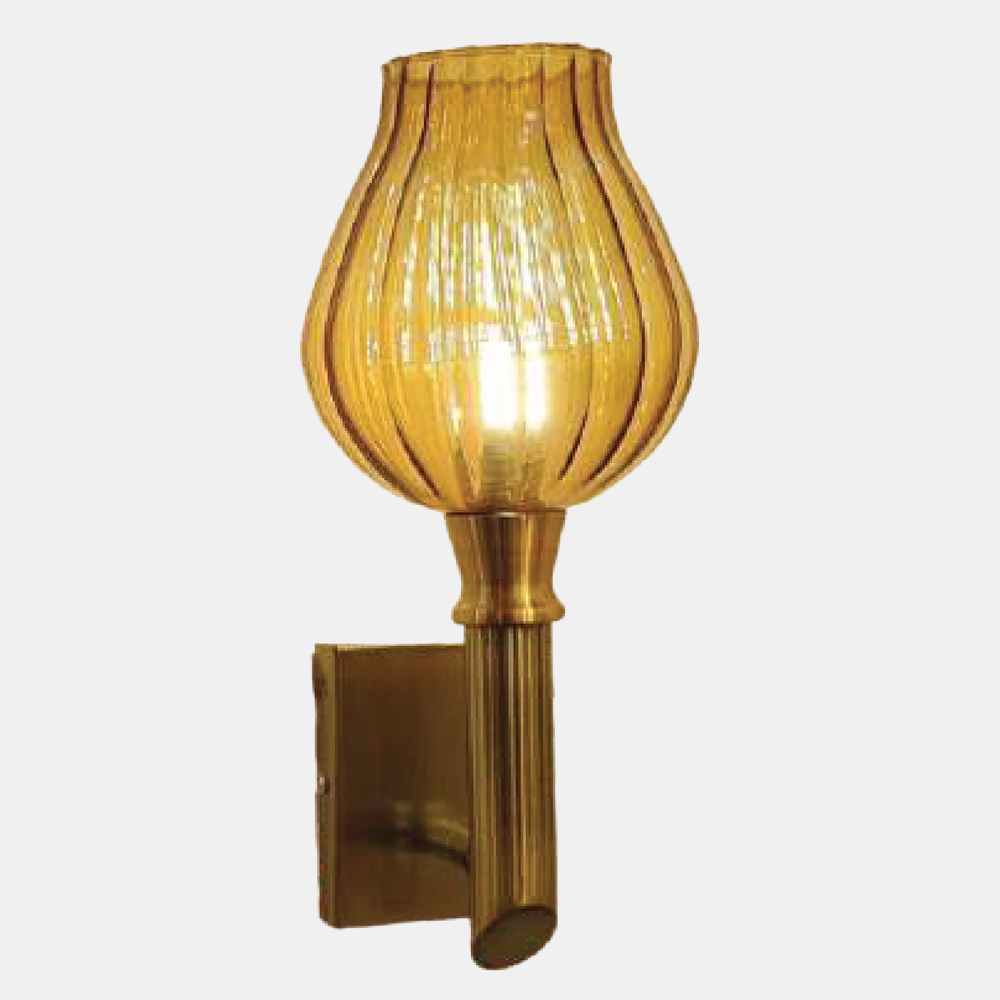 JSPHILO-3-301-1xG9 - Gold & Amber Modern Wall Light