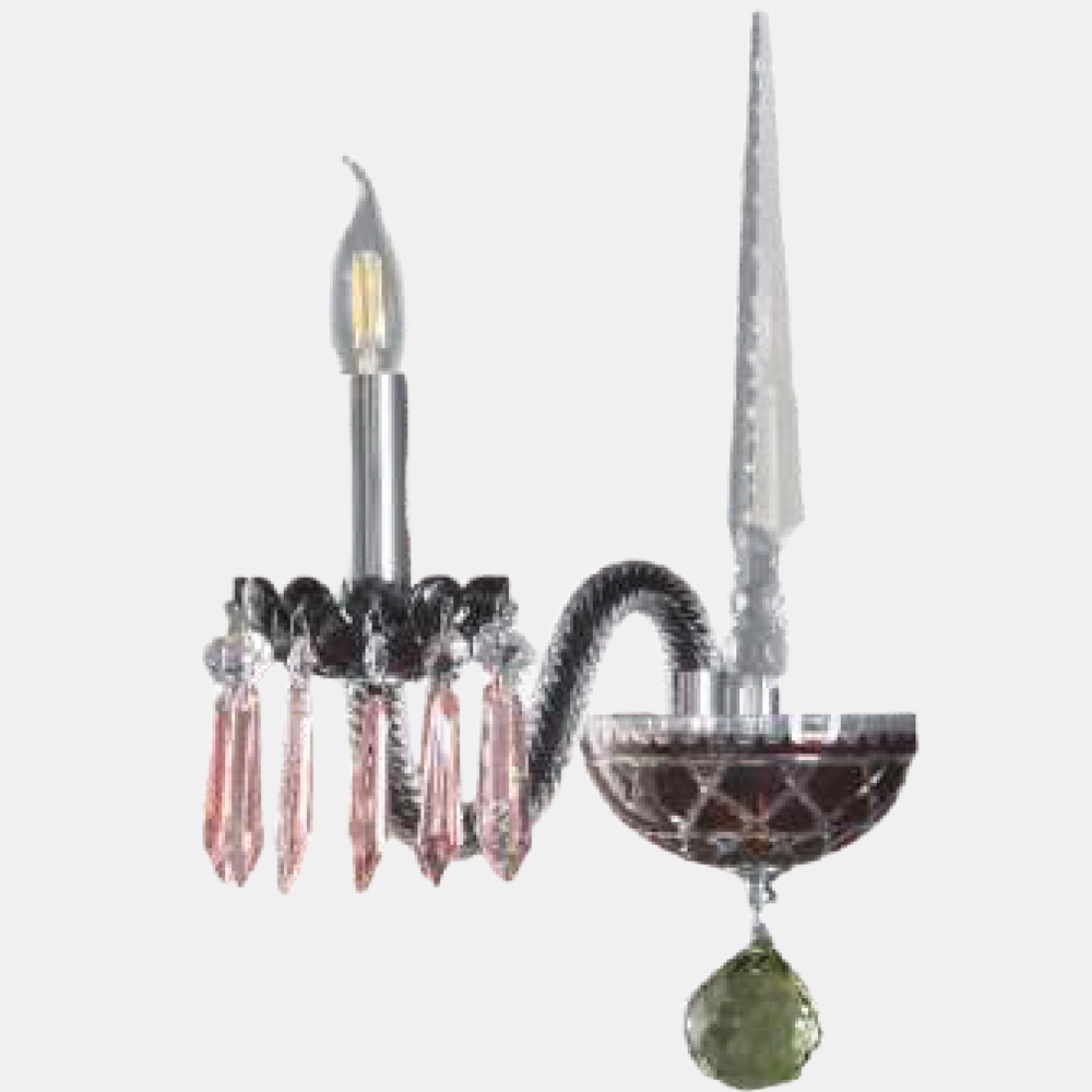 JSPHILO-3-305-1xE14 - Multi colour Candle Arm Wall Light