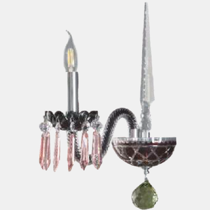 JSPHILO-3-305-1xE14 - Multi colour Candle Arm Wall Light