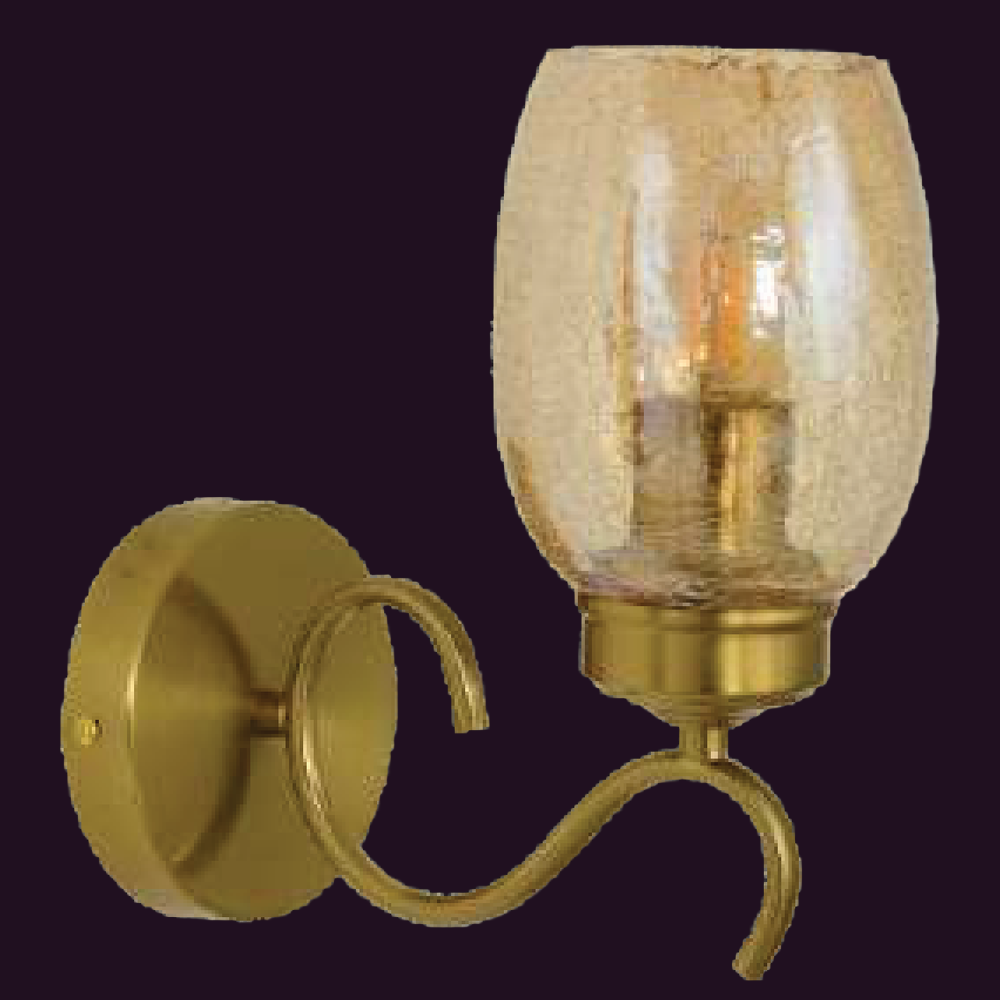 JSPHILO-3-309-1xE27 - Gold & Amber Modern Wall Light