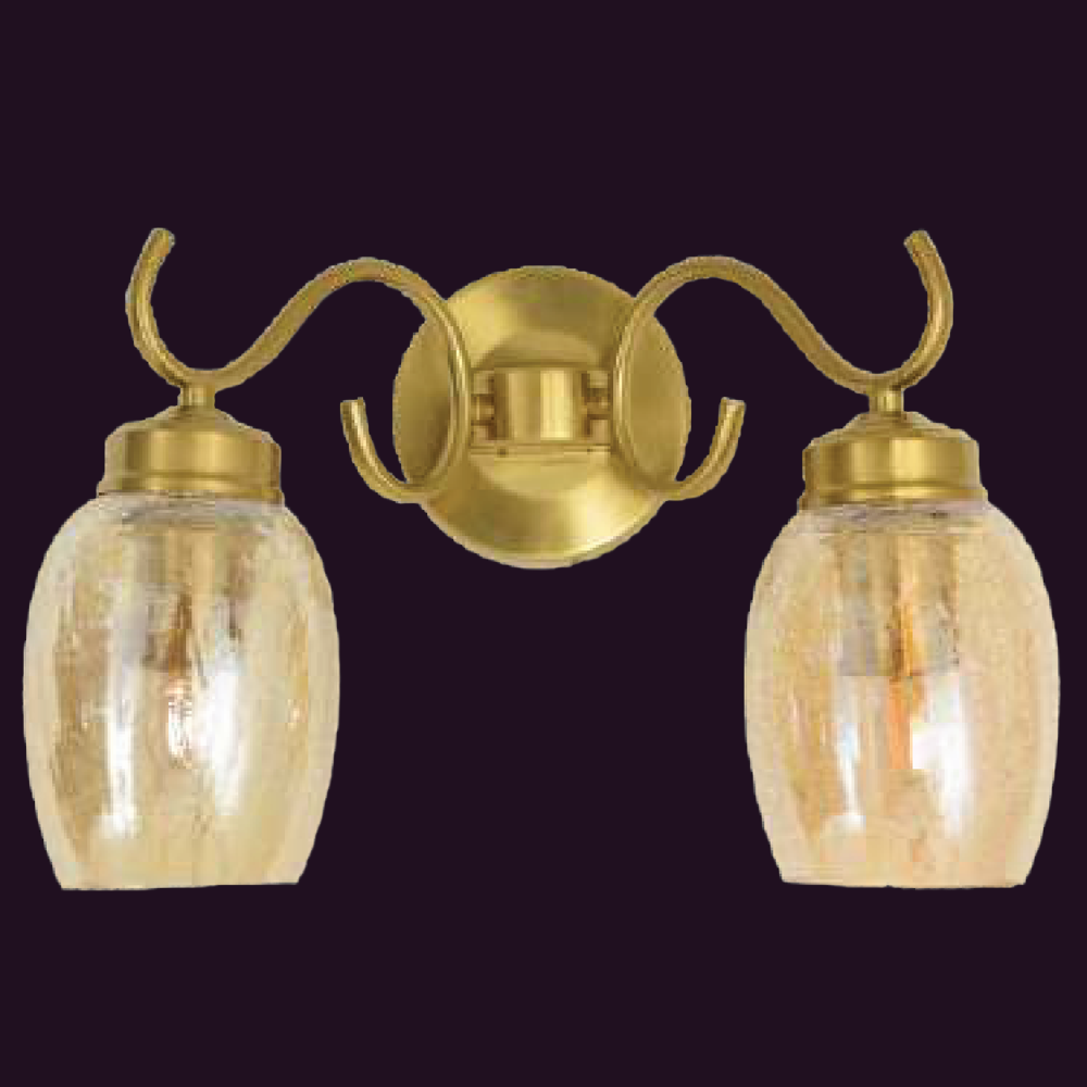 JSPHILO-3-310-2xE27 - Gold & Amber Modern Wall Light