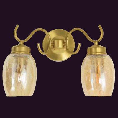 JSPHILO-3-310-2xE27 - Gold & Amber Modern Wall Light