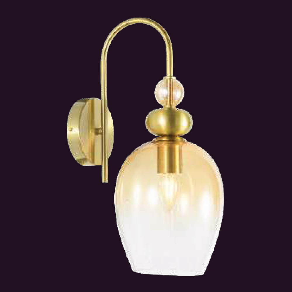 JSPHILO-3-336-3xE27 - Gold & Amber Modern Wall Light