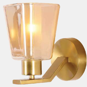 JSPHILO-3-344-1xE27 - Gold & Amber Modern Wall Light