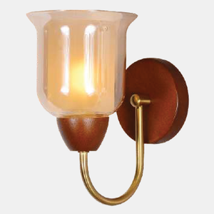 JSPHILO-3-345-1xE27 - Gold & Amber Modern Wall Light