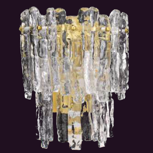 JSPHILO-3-346-3xE14 - Gold & Ice Clear Modern Wall Light