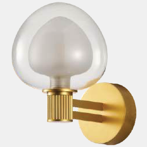JSPHILO-3-351-1xG9 - Brushed Gold & Frost Clear Modern Wall Light