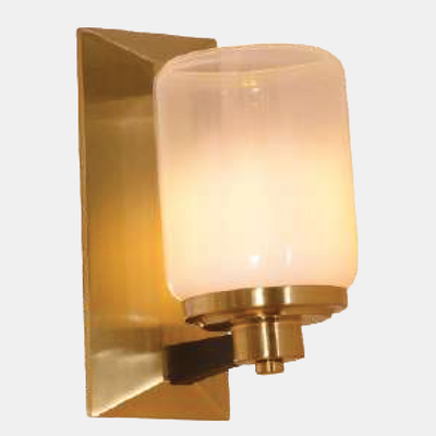 JSPHILO-3-356-1xE27 - Brass Gold & White Modern Wall Light