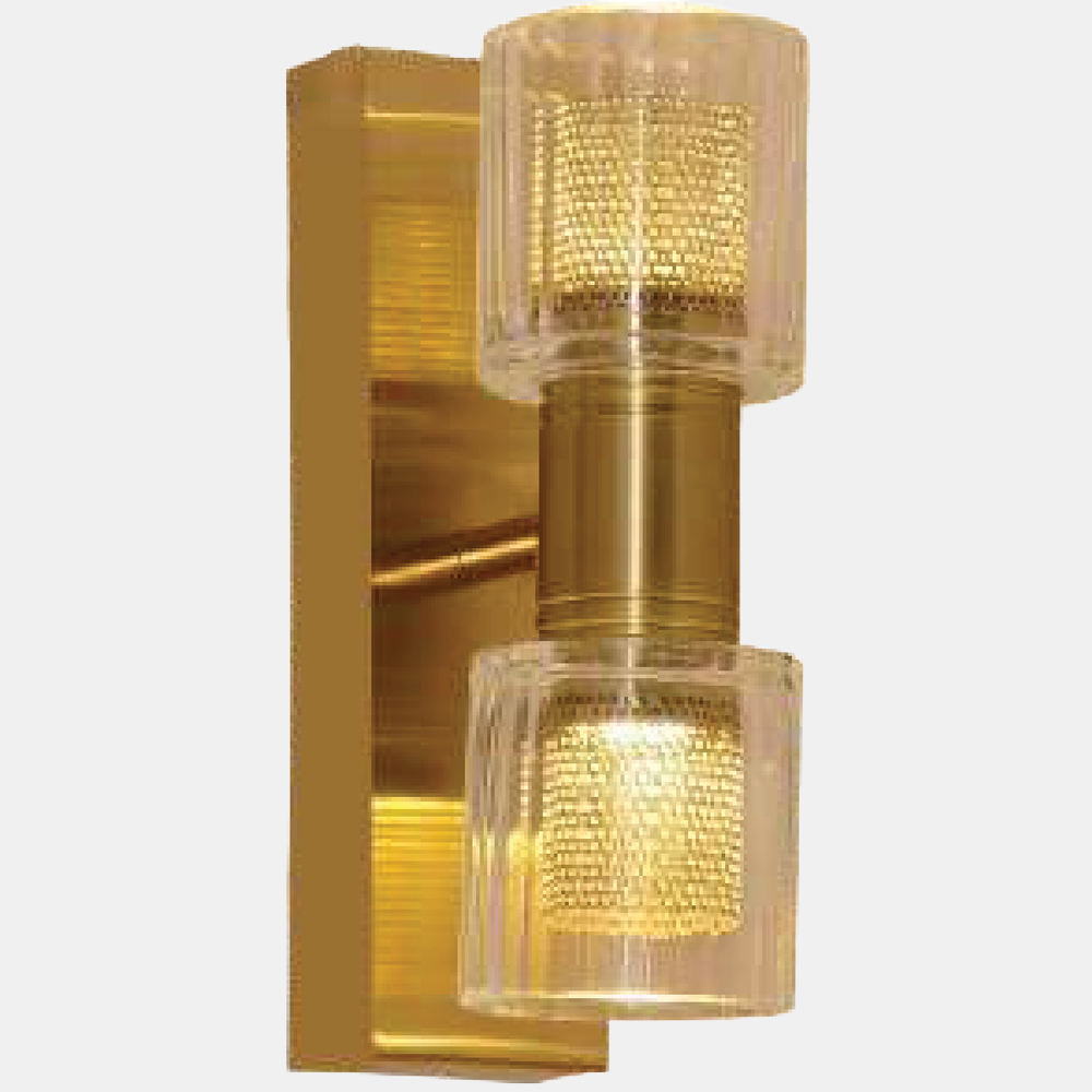 JSPHILO-3-358-2xG9 - Brass Gold & Clear Modern Wall Light