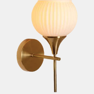 JSPHILO-3-359-1xE27 - Brass Gold & White Modern Wall Light