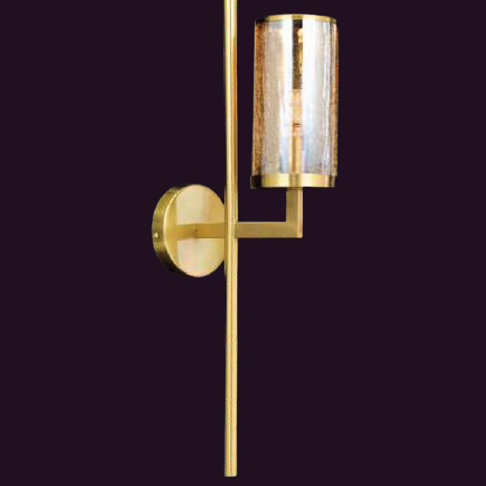 JSPHILO-3-368-1xE14 - Brass Gold & Amber Brass Wall Light