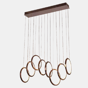 JSPHILO-4-333-1xLED - Rose & Gold Rectangular Hanging Light