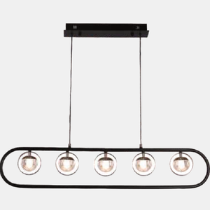 JSPHILO-4-336-5xLED - Black & Gold Rectangular Hanging Light