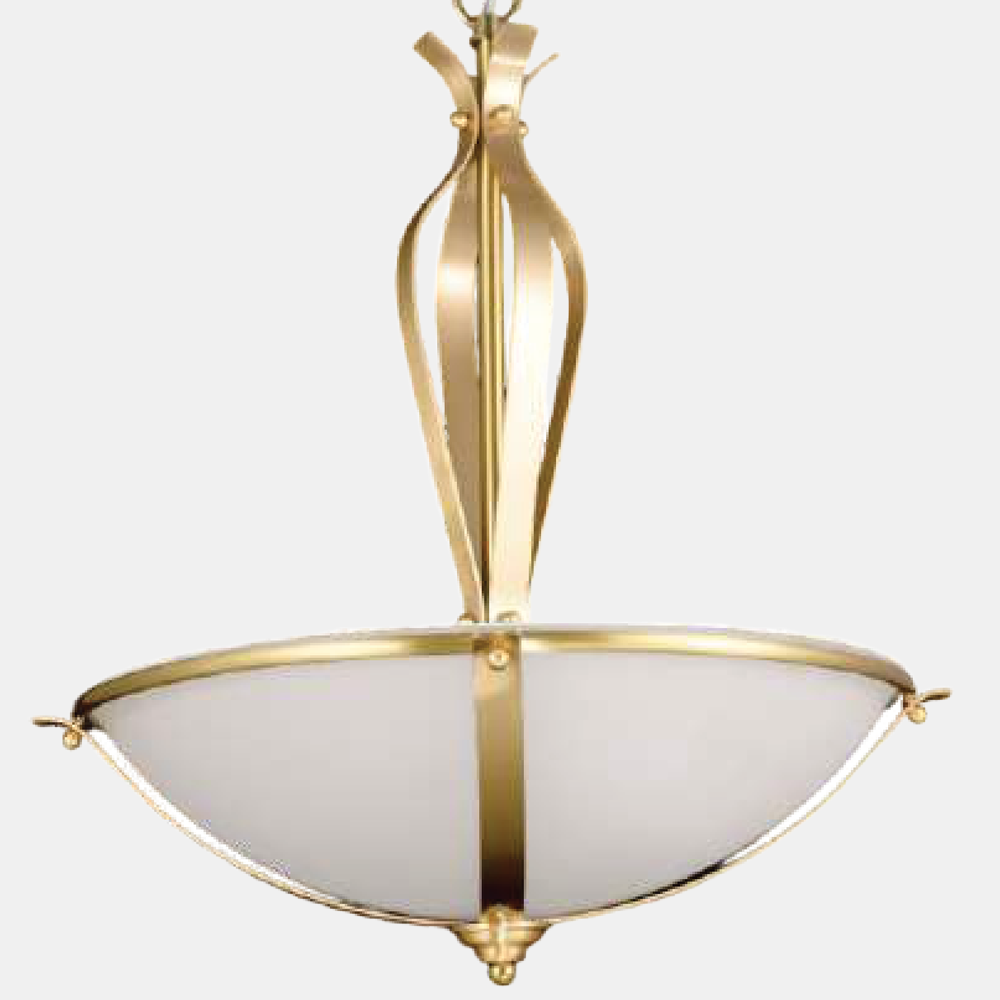JSPHILO-4-413-3xE27 - Brass & Opal Classic Hanging Light