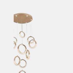 JSPHILO-4-441-LED - Gold & Clear Double Height Chandelier