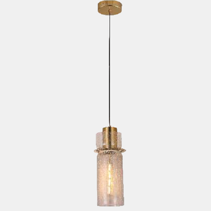 JSPHILO-4-447-1xE27 - Brass & Clear Brass Hanging Light