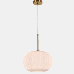 JSPHILO-4-451-1xE27 - Brass & White Modern Hanging Light