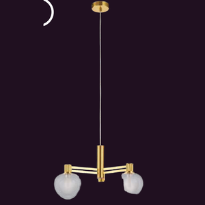 JSPHILO-4-483-3xG9 - Gold & White Glass Hanging Light