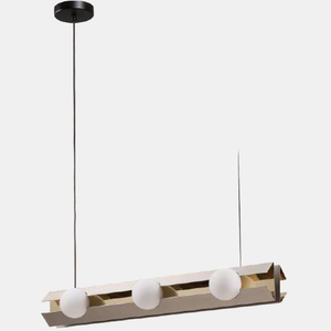 JSPHILO-4-486-6xG9 - Nickel & White Rectangular Hanging Light