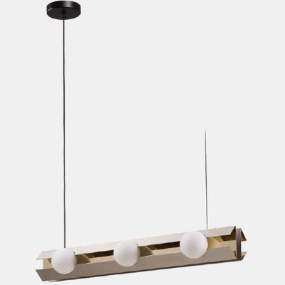 JSPHILO-4-486-6xG9 - Nickel & White Rectangular Hanging Light