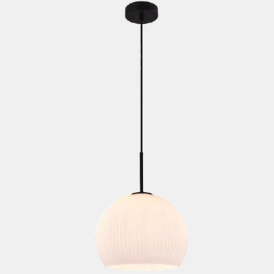 JSPHILO-4-492-1xE27 - Black & White Glass Hanging Light