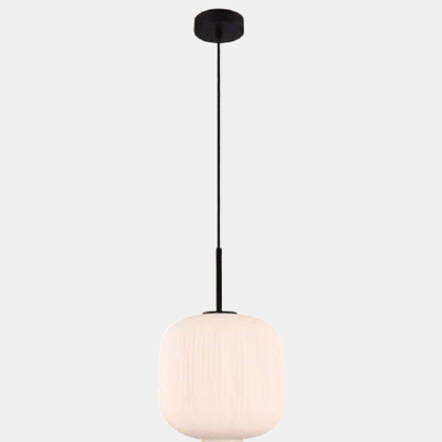 JSPHILO-4-494-1xE27 - Black & White Glass Hanging Light