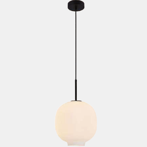 JSPHILO-4-495-1xE27 - Black & White Glass Hanging Light