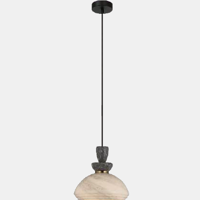 JSPHILO-4-500-1xE27 - Stone White Grey Marble Hanging Light