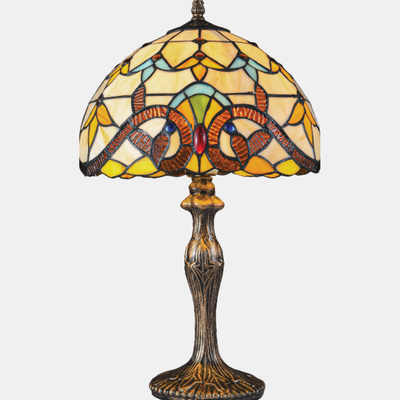 JSPHILO-5-045-2xE27 - Multi colour Tiffany Table Lamp