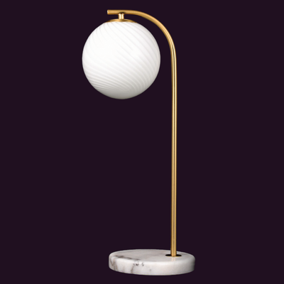 JSPHILO-5-058-1xE14 - Brass Gold & White Marble Table Lamp